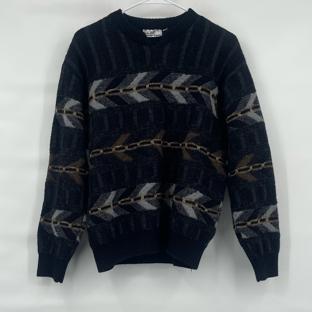 Vintage mode Monte Carlo wool blend grandpa sweater